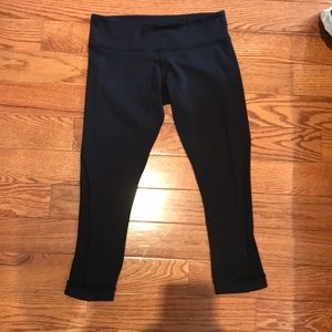 Lululemon Cropped Leggings with Sheer Panel